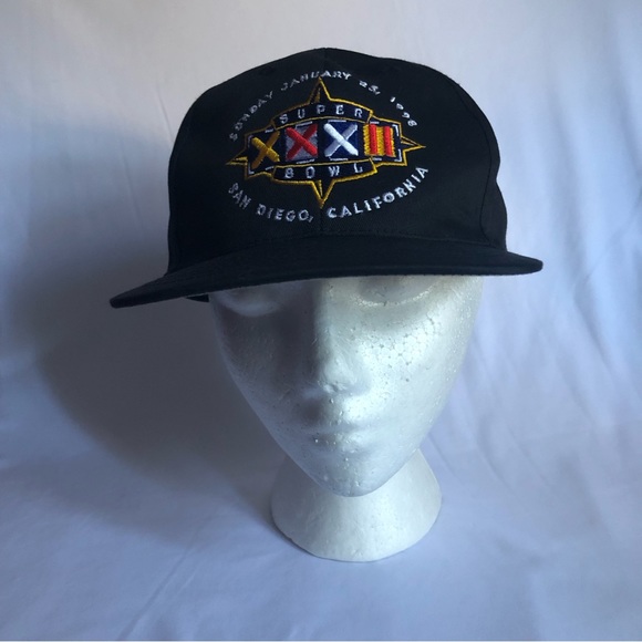 1998 Super Bowl XXXII Packers v Broncos Embroidered Snapback Cap Hat - Black - Picture 6 of 16